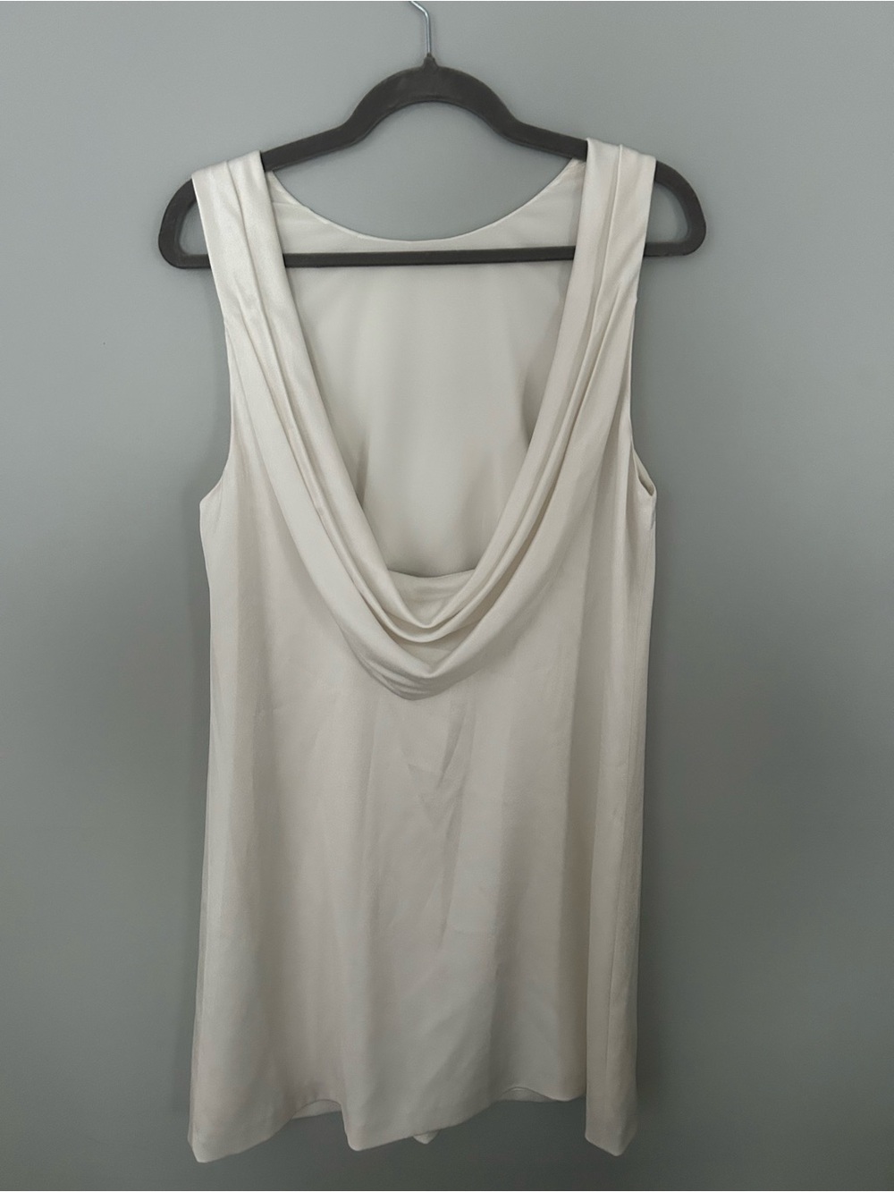 Lita Cowl Shift Dress in Off White
